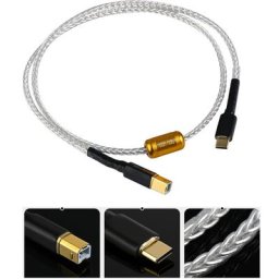 Câble de décodage OTG de Type C vers USB B en cuivre plaqué argent pour téléphone portable
