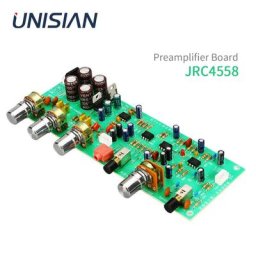 UNISIAN JRC4558 Préamplificateur Audio 4558 OP-AMP Basses Aigus Volume Tone Control Board avec
