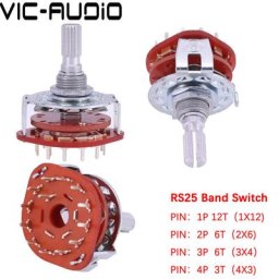 Interrupteur rotatif hi-fi RS25 1P12T 2P6T 3P4T 4P3T 2 pièces sélecteur de Signal axe demi-cercle