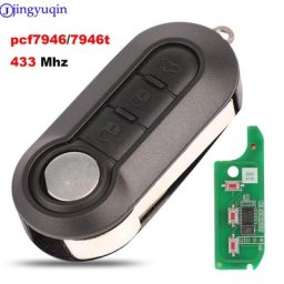 Jingyuqin-Clé télécommande FSK PCF7946/PCF7946AT pour Fiat 500 Grande Punto pour Cristaux en