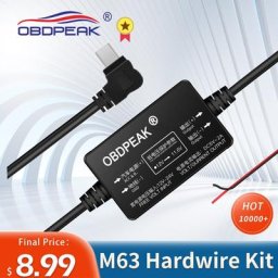 OBDPEAK-Micro USB Buck Line pour caméra de tableau de bord chargeur de voiture pour la surveillance