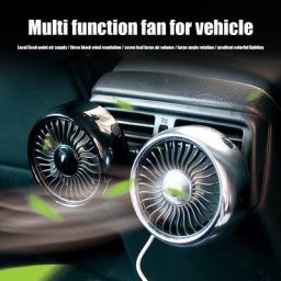 Mini ventilateur de refroidissement USB pour voiture 3 vitesses lumière LED intégrée câble