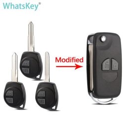 WhatsKey-Coque de clé de voiture modifiée pour Suzuki Swift Grage Vitara Alto SX4 Igins JIMNY