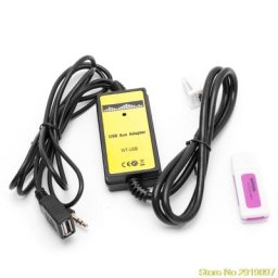 OOTDTY Interface Audio AUX Câble Auto Voiture USB Aux-in Câble Adaptateur MP3 Voiture Lecteur Radio