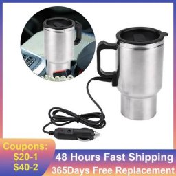 Tasse chauffante électrique pour voiture acier inoxydable tasse à eau tasse à café