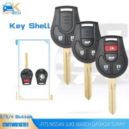 EllYECU-Coque de clé télécommande de remplacement 2B/ 3B / 2 + 1B/ 3 + 1 bouton FOB pour Nissan