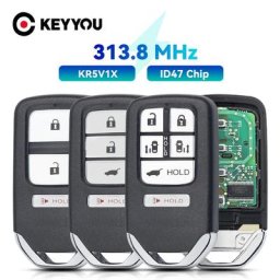 KEYYOU Pour Honda Fit EX EX-L EX-LN HR-V 2015 2016 2017 Crosstour FCC ID: KR5V1X 313.8MHz ID47 Puce
