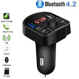 Transmetteur FM Bluetooth pour Voiture Modulateur USB Kit Mains Libres Régule l'Audio 3
