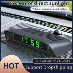 Horloge numérique LCD Portable pour voiture solaire affichage de la température horloge de tableau