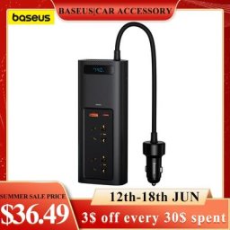 Baseus 220V onduleur de voiture DC 12V à AC 110V/220V 150W convertisseur adaptateur d'alimentation