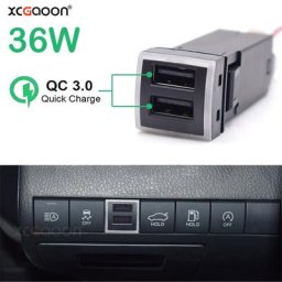 Chargeur rapide 12V à 2 Ports USB QC3.0 pour voiture pour Toyota Land Cruiser Prado série 150 Rav4