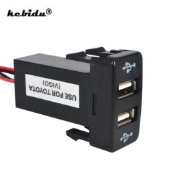Kebidu – chargeur double USB pour voiture adaptateur d'alimentation montage sur tableau de bord