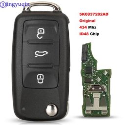 Jingyuqin-Clé télécommande originale pour voiture sans clé pour VW Volkswagen GOLF PASSAT Tiguan