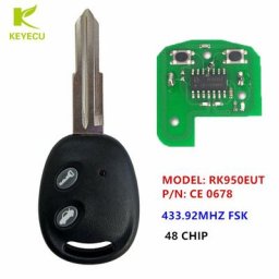 KEYECU – clé télécommande intelligente de remplacement 433.92MHz avec 48 puces pour Chevrolet