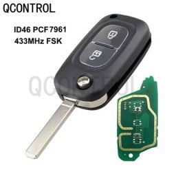 QUrl-Clé télécommande de voiture à 2 boutons trempée pour Renault Clio 3 oke goo Master Modus