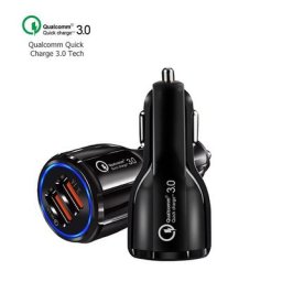 Chargeur de voiture 18W 3.1A double USB charge rapide QC adaptateur pour téléphone iPhone 11 Pro