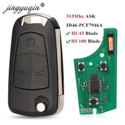 Jingyuqin – clé télécommande à 3 boutons ASK 315MHz PCF7946 pour Vauxhall/Opel Vectra C Signum