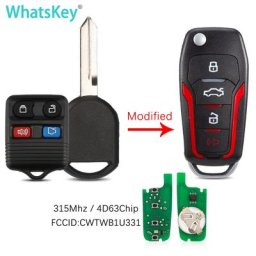 WhatsKey mise à niveau clé à distance de voiture pliante pour Ford Explorer Focus Escape Ranger