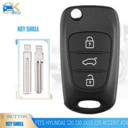 KEYECU – coque de clé télécommande pliable à 3 boutons pour Hyundai I20 I30 IX35 I35 Accent Kia