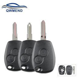 QWMEND-Coque de Clé de Voiture à 2 lèvent pour Renault Clio Modus Movano Vivaro 2005-2012