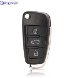 Jingyuqin – coque de clé de voiture pliable à 3 boutons étui de remplacement pour Audi A2 A3 A4 A6