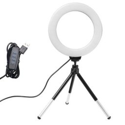 Lampe de Selfie de lumière d'anneau vidéo de bureau de Mini LED de 6 pouces avec le support de
