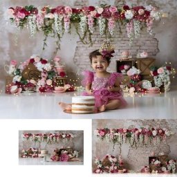 Fond de conte de fées princesse One Birthday gâteau fond de scène Alice pays des merveilles