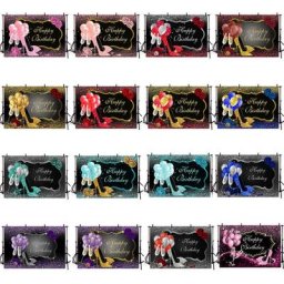 Arrière-plan de stand Photo personnalisé Rose doux paillettes brillantes talons hauts Champagne