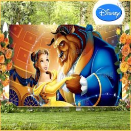 Fond de photographie de dessin animé Disney la belle et la bête princesse au poivre palais