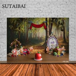 Toile de fond blanche neige pour enfants anniversaire filles princesse fête fleurs enfants