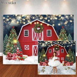 Arrière-plan de photographie de nuit de neige arrière-plan de noël décorations d'arbre de noël