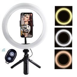 Anneau lumineux LED portable réglable avec trépied éclairage de photographie à distance lampe de