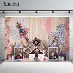 Arrière-plan de photographie de scène de rêve de mariage décor de fleurs murs de décoration de