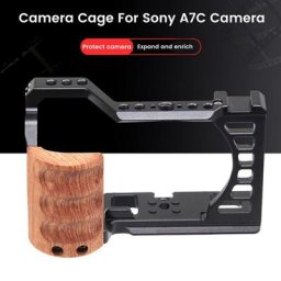 Cage de caméra pour Sony A7C avec poignée en bois cadre de Protection avec chaussure froide