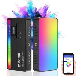 SuteFoto Lumière vidéo LED rvb Rechargeable 5000mAh 2800-10000K lumière de caméra panneau LED pour