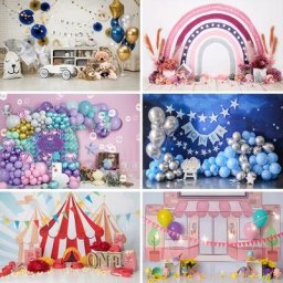 Décors photographiques d'intérieur pour nouveau-nés bébé 1er anniversaire fleur ballon fille