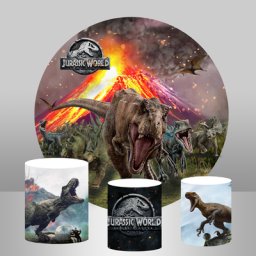 InMemory-Toile de fond ronde sur le thème du monde thème du parc des dinosaures fond de