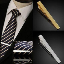 Pince à cravate Simple pour hommes en métal argent or fermoir épingle en acier inoxydable pour