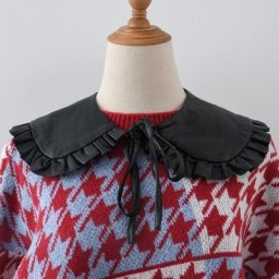 Faux collier multifonctionnel détachable pour poupée châle enroulé à volants de couleur unie pour