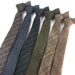 Cravates en laine rayée pour hommes et femmes col étroit 6 cm slim mariage marié présidence