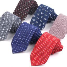 Cravate fine pour hommes et femmes cravate en coton costume décontracté imprimé Floral pour