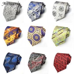 Matagorda injaught pour hommes 8cm présidence ktie Paisley fleur Jacquard motif géométrique