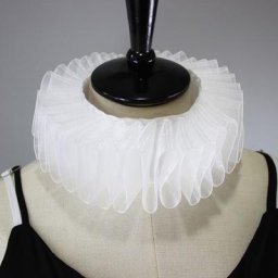 Faux col à volants en mousseline de soie pour femmes style rétro col Clown