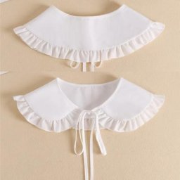 Poupée Preppy à plusieurs niveaux pour femmes faux col enveloppe aux épaules avec ruban réglable