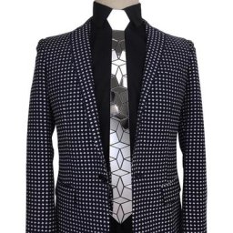 Blazer miroir en plexiglas métallique argenté pour homme accessoire de mode pour la présidence