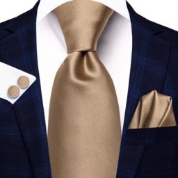 Hi-aught-lèvent de manchette monochromes pour hommes boutons de manchette Handky marron clair