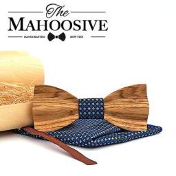 Mahoosive – nœud papillon en bois pour hommes nouveauté fait à la main couleur zèbre