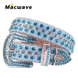 Ceintures occidentales en cuir PU à strass pour femmes avec diamants scintillants Cowboy Cowboy