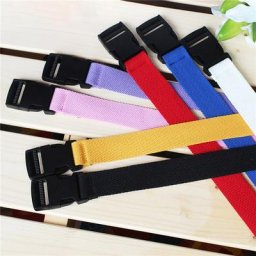 Ceintures en toile pour hommes et femmes 120cm couleur unie prise tactique en plastique noir