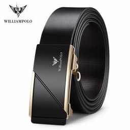 WILLIAMPOLO – ceinture en cuir véritable à boucle automatique pour homme de haute qualité